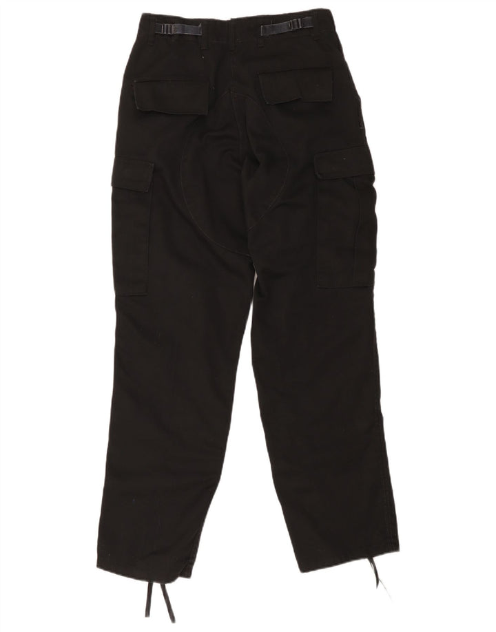 Damskie spodnie cargo w stylu vintage, małe W28 L30, czarne, bawełniane