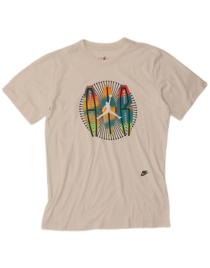 Męski T-shirt z grafiką JORDAN, mały, biały, bawełniany