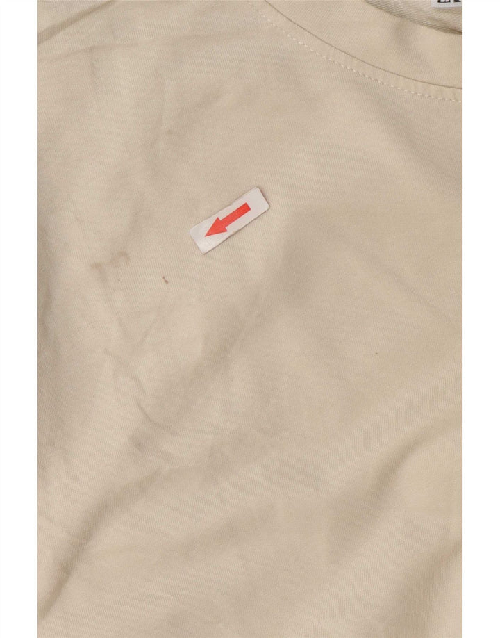 Damska bluza oversize Zara z grafiką UK 14, średnia, biała, w kwiaty