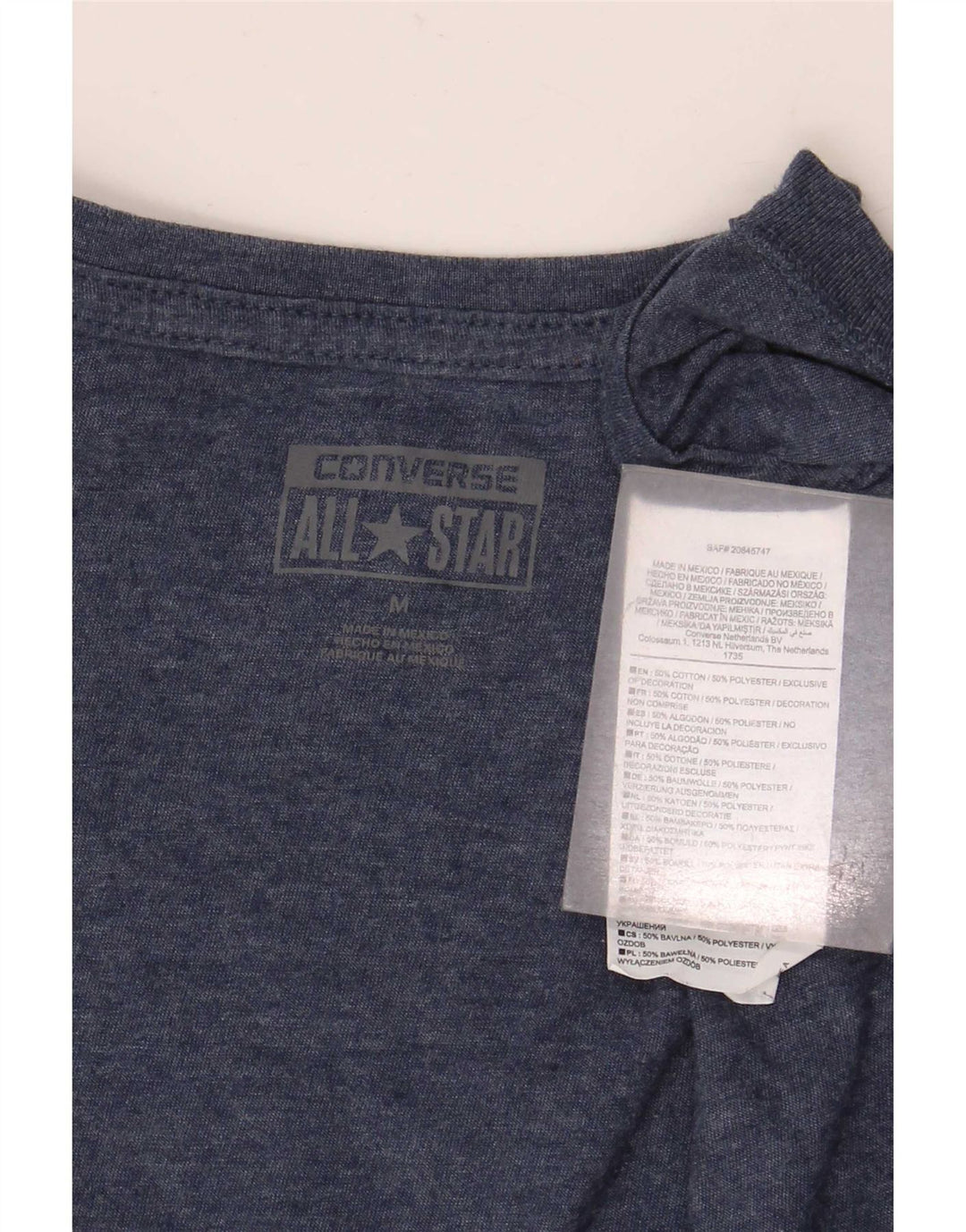 T-shirt męski Converse Chuck Taylor, bawełniany, średni niebieski
