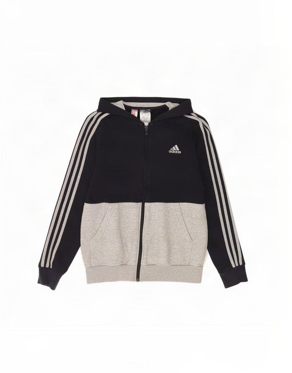 Adidas Chłopięcy Sweter Z Kapturem 13-14 Lat Szary Bawełniany