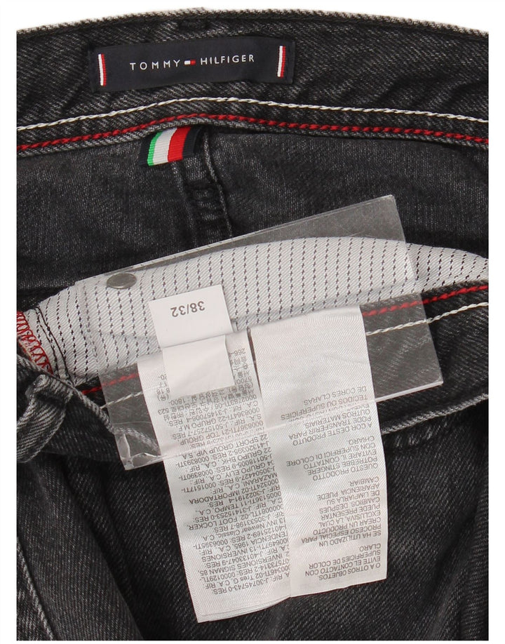 Męskie proste dżinsy Tommy Hilfiger W38 L32 Szara bawełna