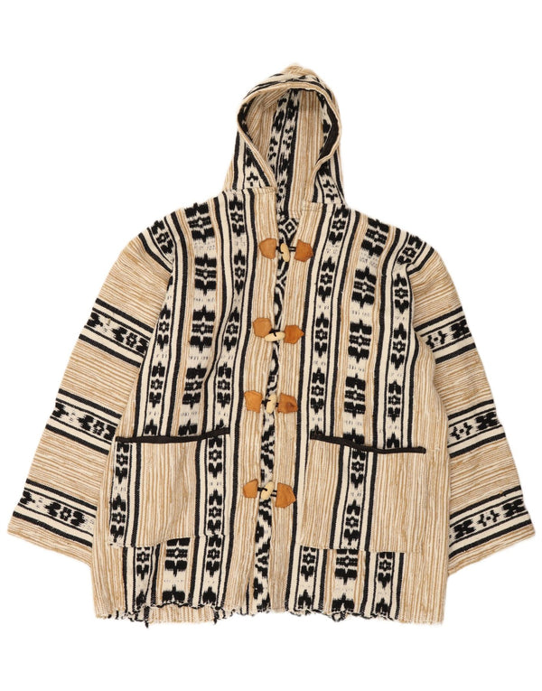 Sweter damski z kapturem w stylu vintage UK 20 2XL Beżowy Fair Isle