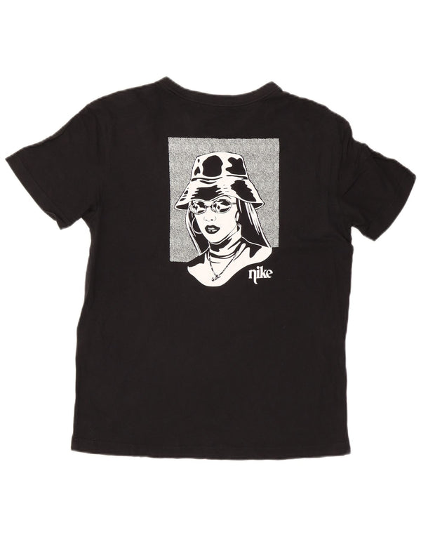Męski T-shirt z grafiką Nike, mały, czarny, bawełniany