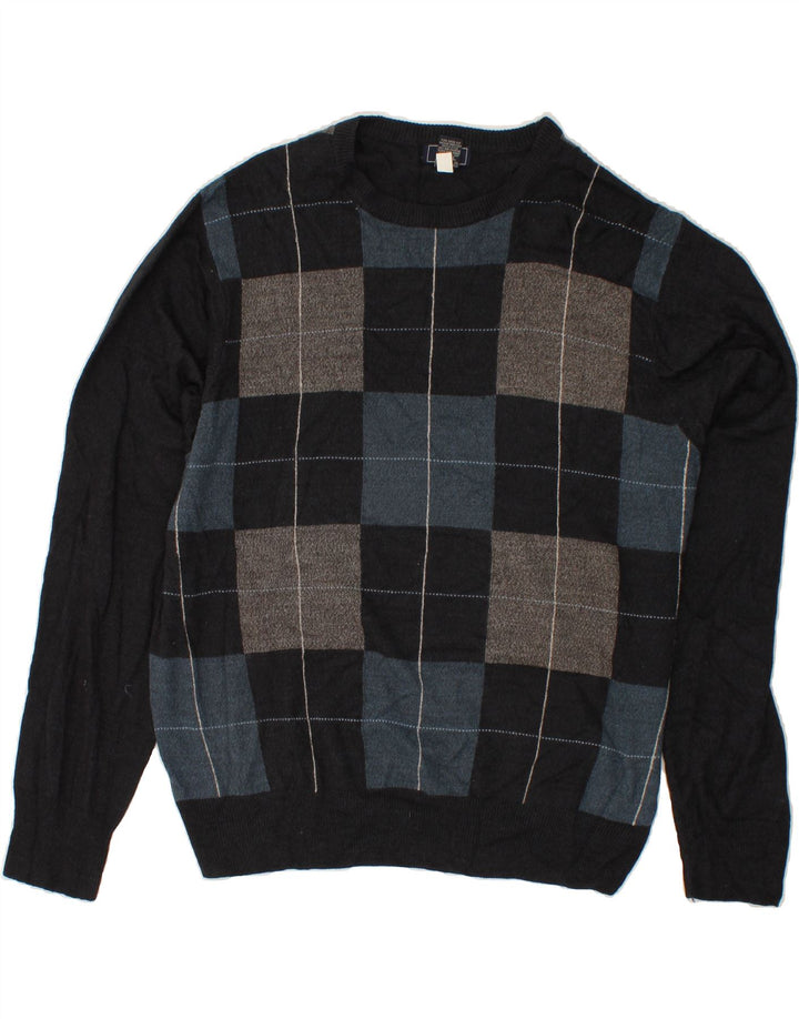 Męski sweter z okrągłym dekoltem DOCKERS 2XL Szary patchworkowy akryl