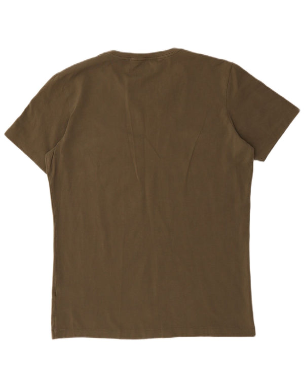 T-shirt męski Calvin Klein Jeans Top XL, bawełniany khaki