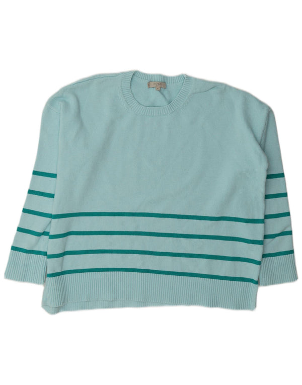 Sweter damski Hobbs z okrągłym dekoltem, UK 18 XL, bawełniany w turkusowe paski