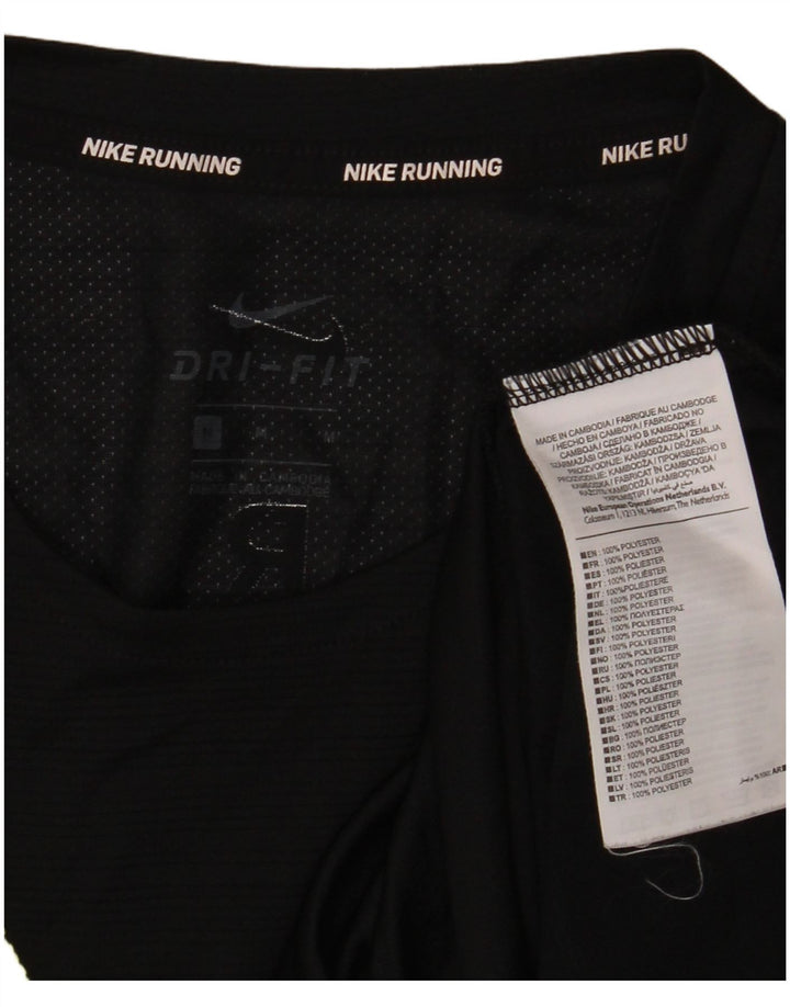 Damski T-shirt NIKE Dri Fit z grafiką, średni czarny poliester