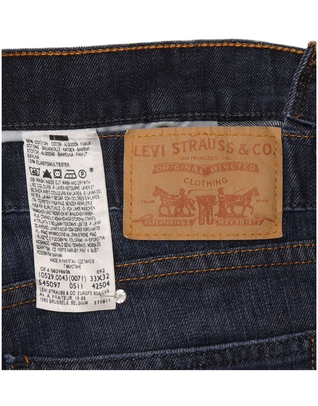 Damskie jeansy Levi's 10529 Bootcut W33 L32 Granatowa bawełna