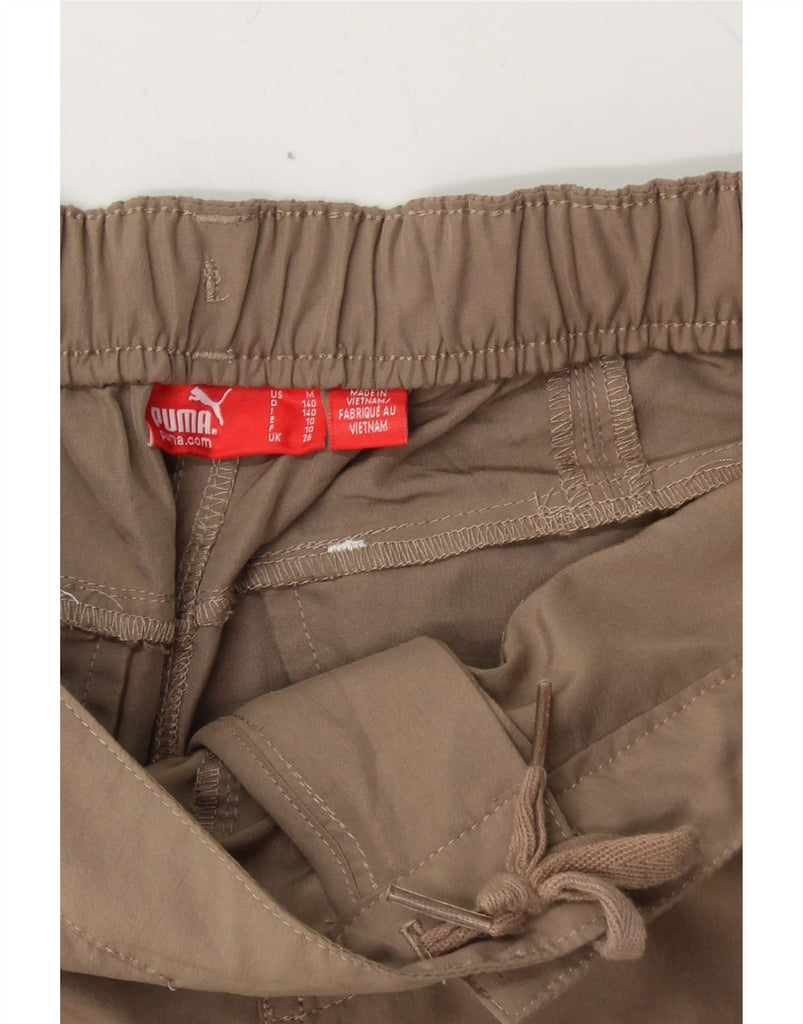 PUMA Boys Straight Capri Trousers 9-10 Years W26 L16 Brown Vintage Puma and Second-Hand Puma from Messina Hembry 
