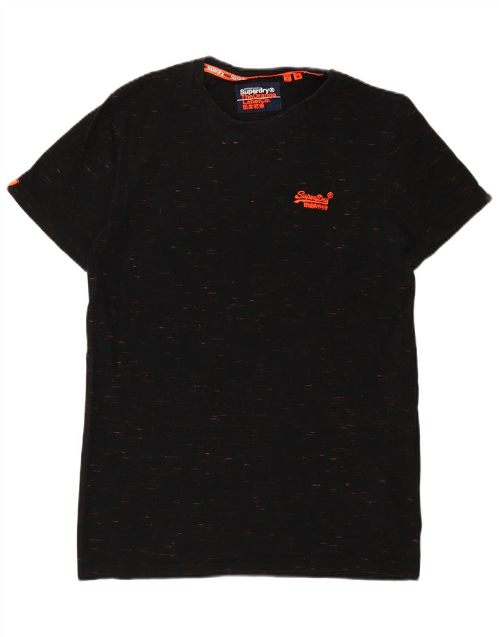 T-shirt męski Superdry, bawełniany, średni czarny w cętki