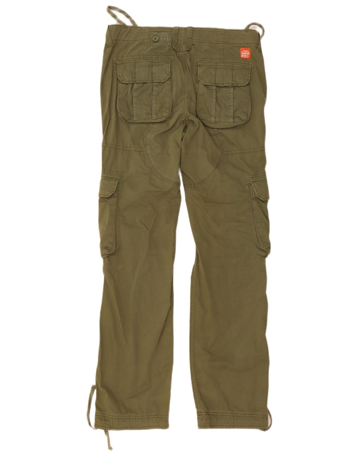 Męskie proste spodnie cargo Superdry, średnie W34 L35, bawełna khaki