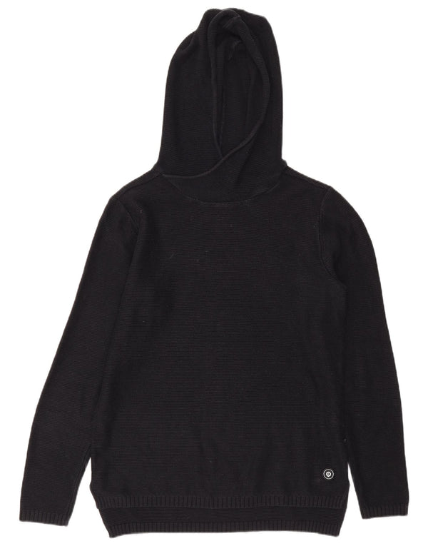 Jack & Jones Mens Hooded Jumper Sweater Medium Navy Blue Acrylic