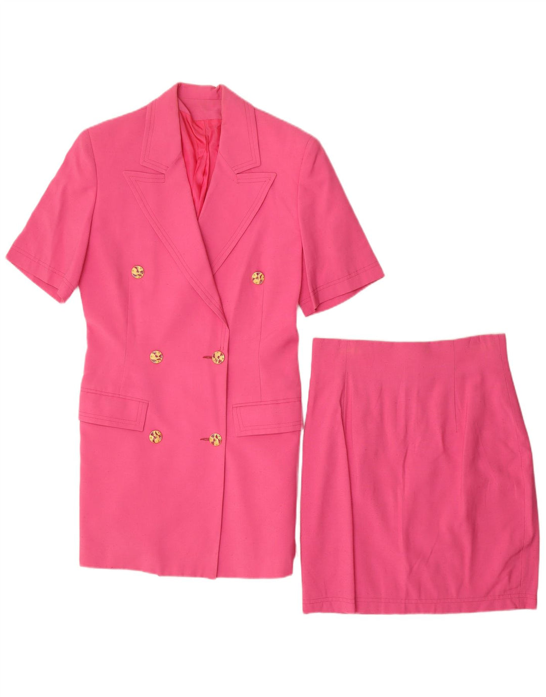 Dwuczęściowy zestaw spódnic damskich z krótkim rękawem w stylu vintage IT 42 Medium W26 Różowy