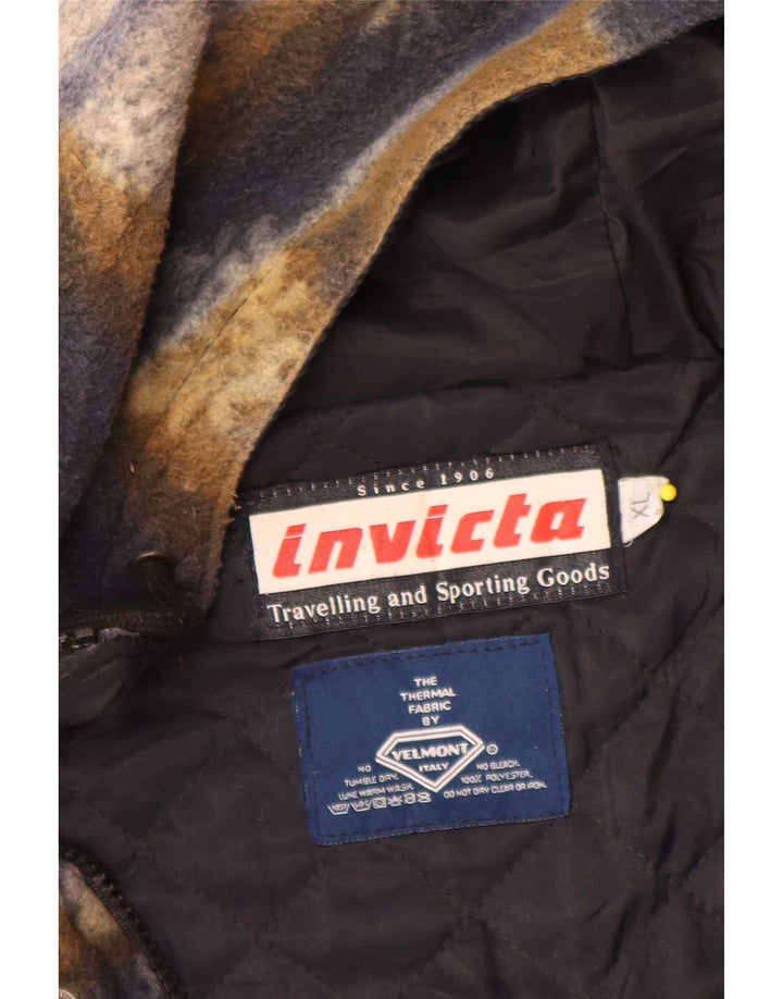 Męska kurtka polarowa z kapturem Invicta UK 42 XL, wielobarwna, poliestrowa kratka