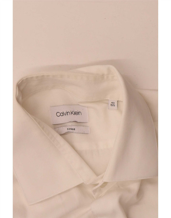 Męska dopasowana koszula Calvin Klein Jeans rozmiar 40 15 3/4 Średnia biała klasyczna
