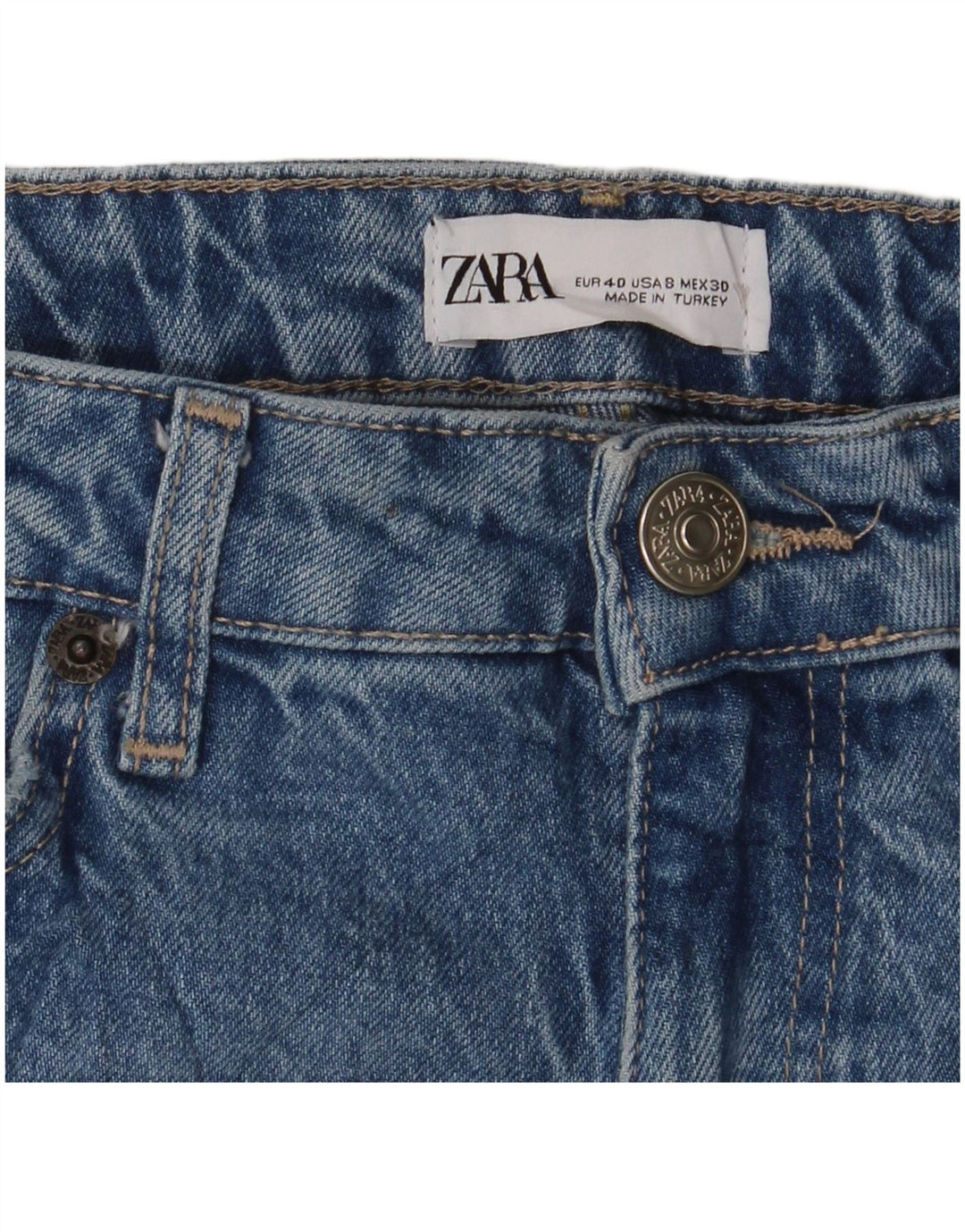 Damskie proste dżinsy Zara EU 40 Medium W30 L31 Niebieskie