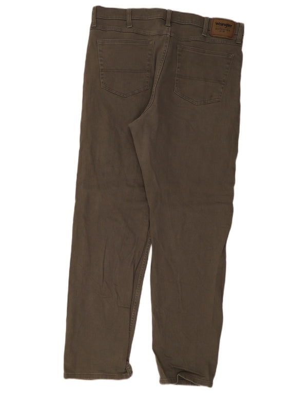 Męskie proste spodnie codzienne Wrangler W37 L32 Khaki, bawełna