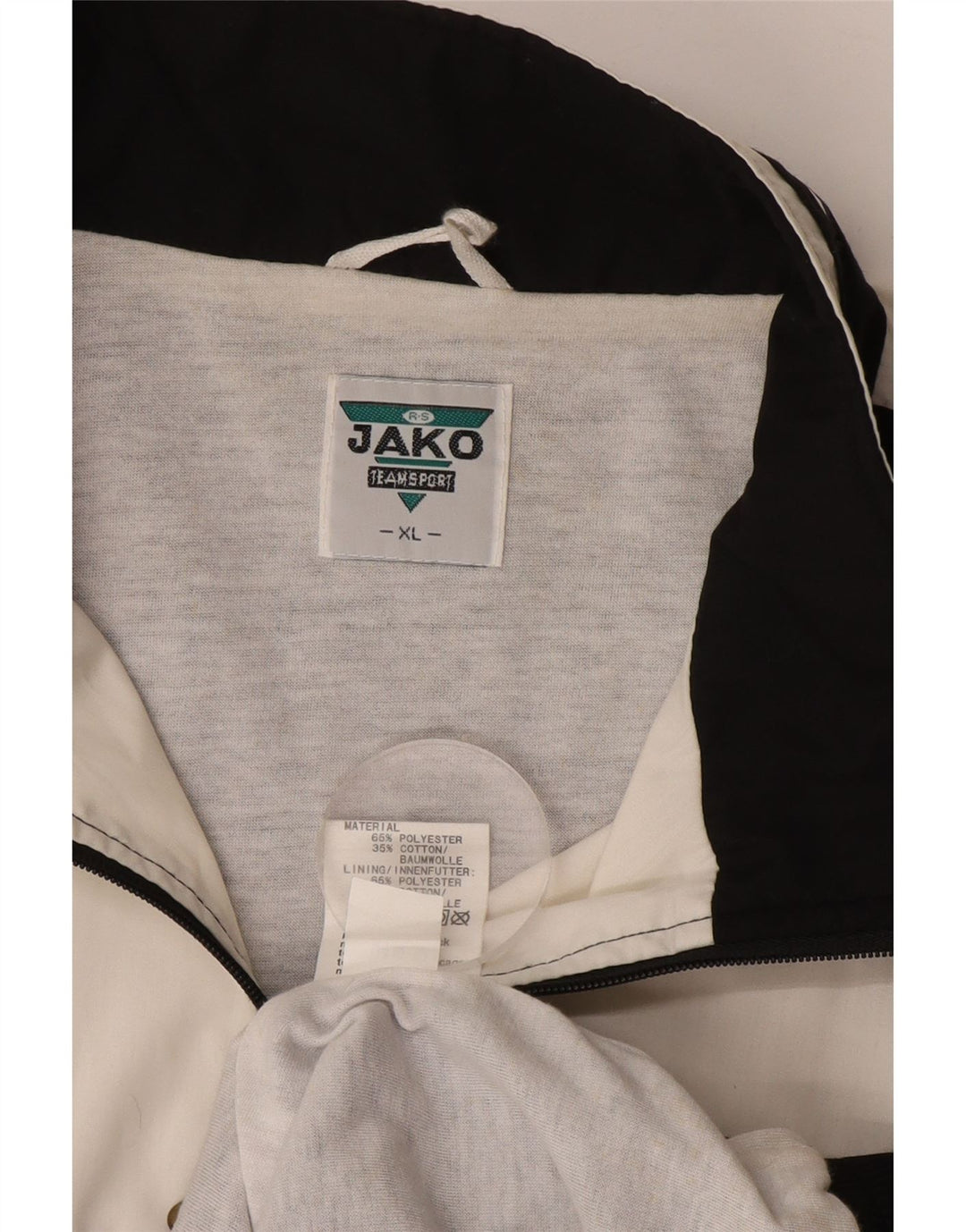 Jako męska kurtka dresowa XL, czarny poliester z blokami kolorów