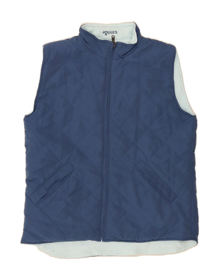 JOULES Womens Reversible Gilet UK 14 Large Navy Blue Polyester Vintage Joules and Second-Hand Joules from Messina Hembry 