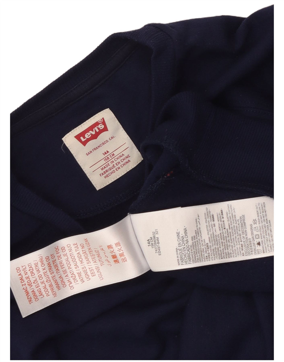 Bluza dziewczęca Levi's Crop Bluza 13-14 lat Granatowy poliester