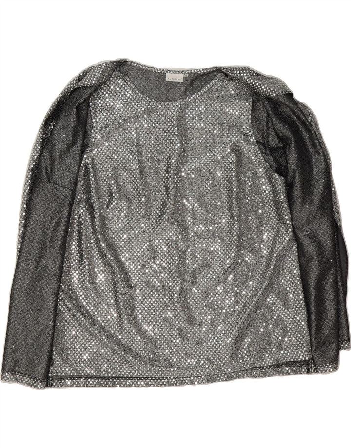 SURPRISE Womens 3/4 Sleeve Blouse Top IT 50 XL Silver Polyamide Vintage SURPRISE and Second-Hand SURPRISE from Messina Hembry 
