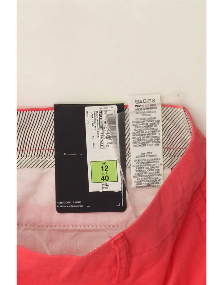 Marks & Spencer Damskie spodenki Chino UK 12 Medium W32 Różowa bawełna
