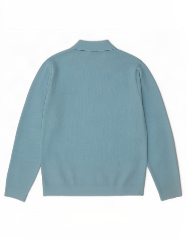 Męski sweter polo Trevira, średnioniebieski