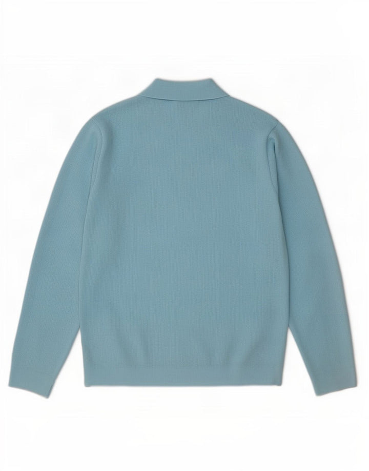 Męski sweter polo Trevira, średnioniebieski