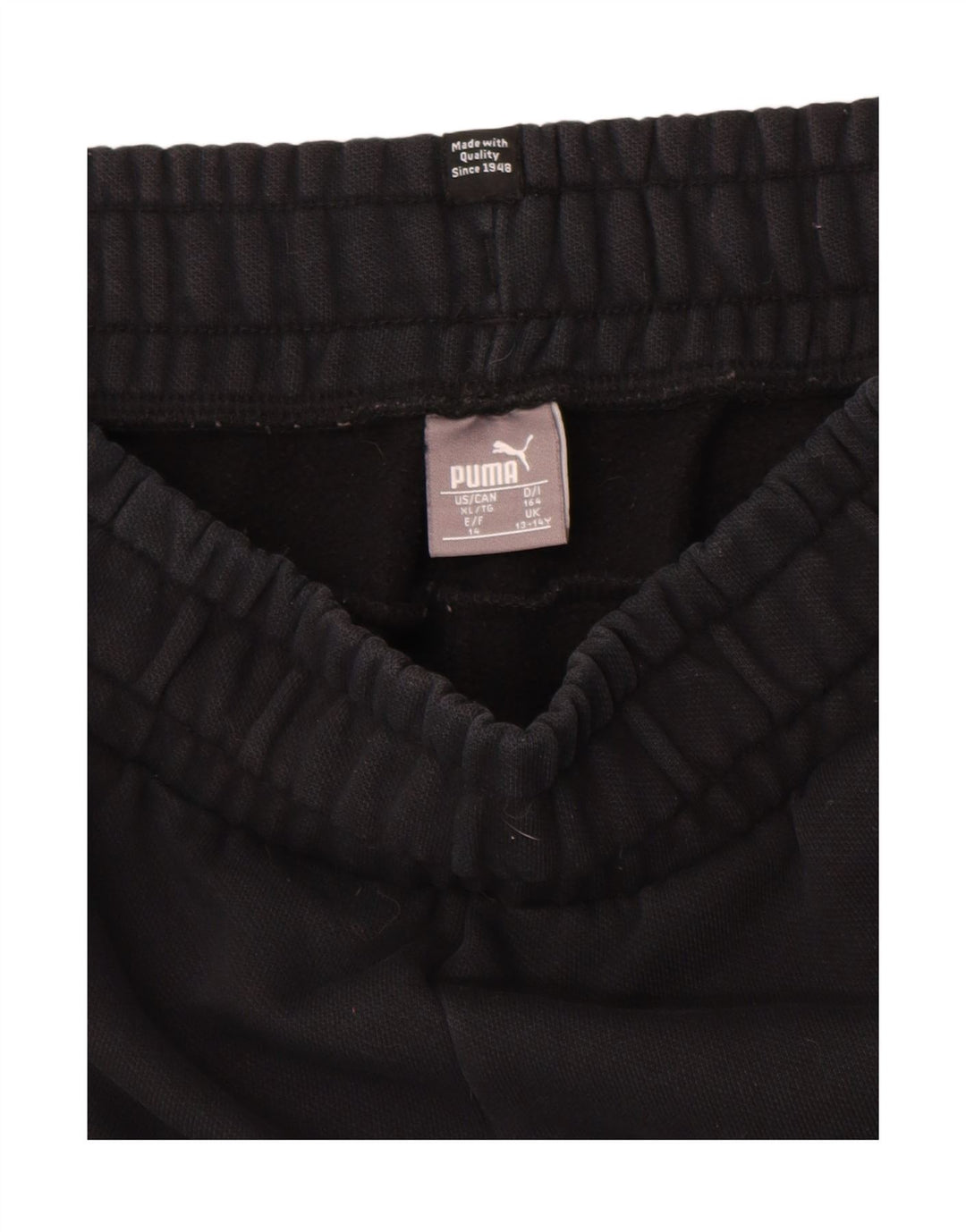 Chłopięce spodnie dresowe PUMA z grafiką, 13-14 lat, czarna bawełna