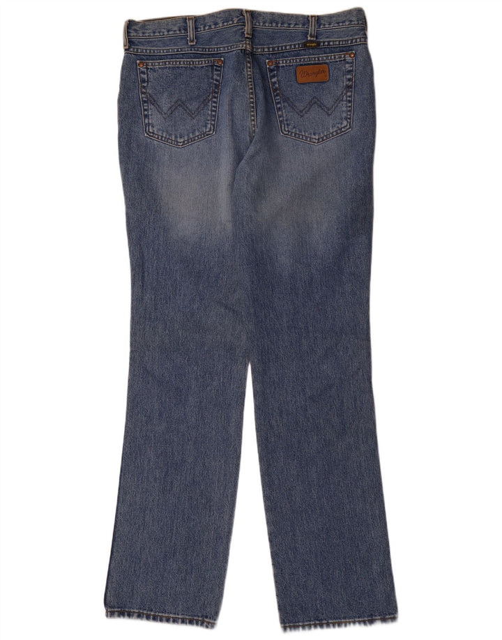 Wrangler Męskie proste dżinsy W38 L36 Niebieskie bawełniane