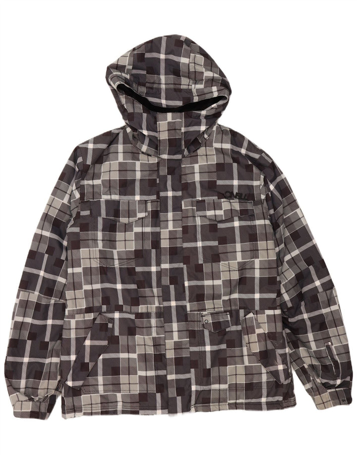 Męska kurtka wiatrówka z kapturem O'NEILL UK 40, duża, szara, geometryczna