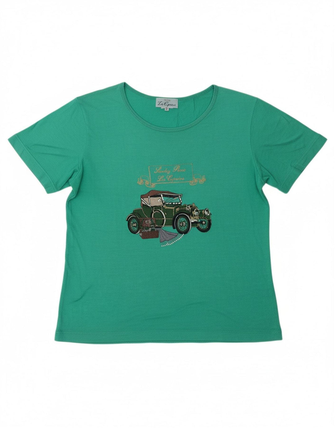 LES COPAINS Womens Graphic T-Shirt Top EU 46 XL Turquoise