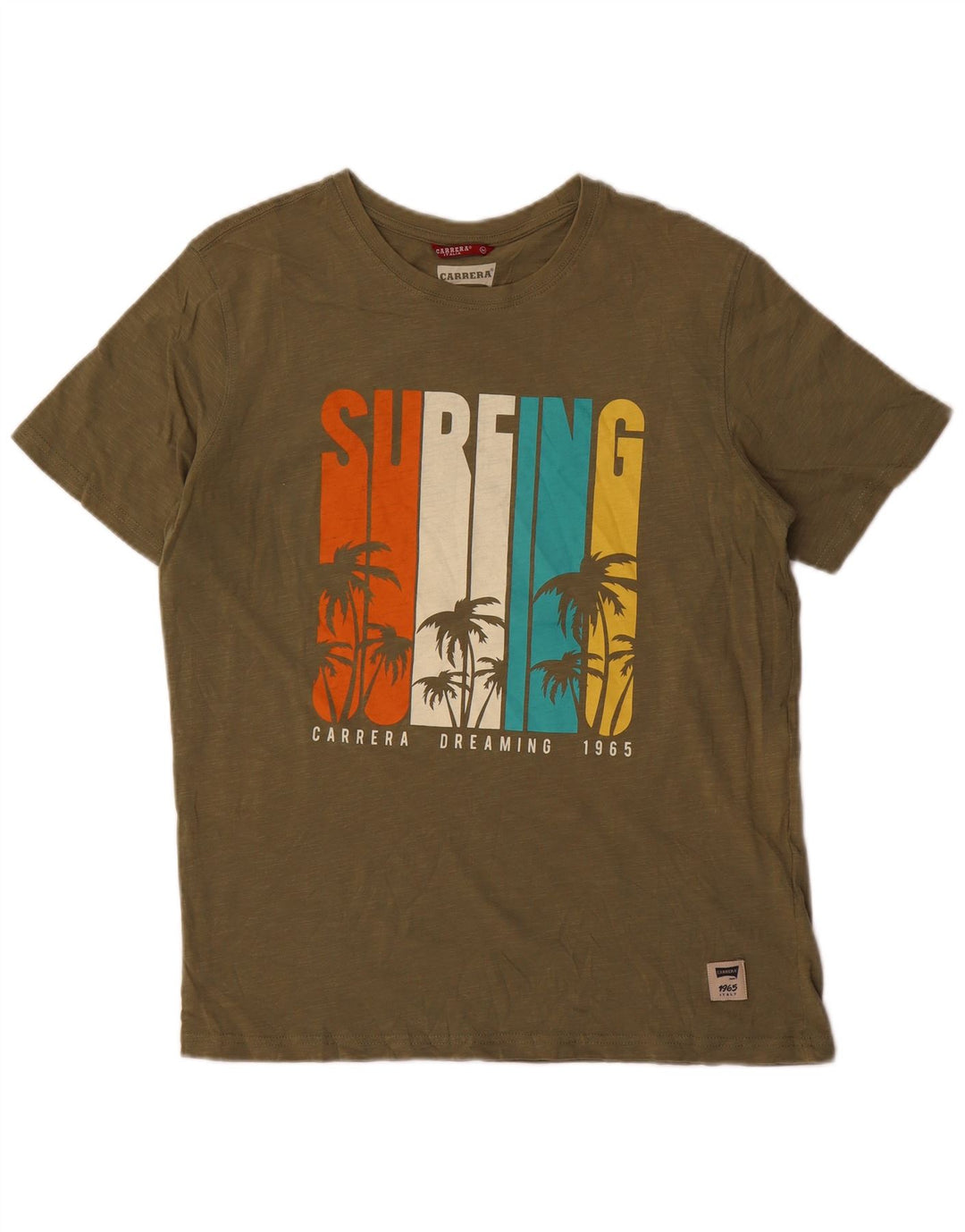 Męska koszulka z grafiką Carrera Top Medium Khaki nakrapiana