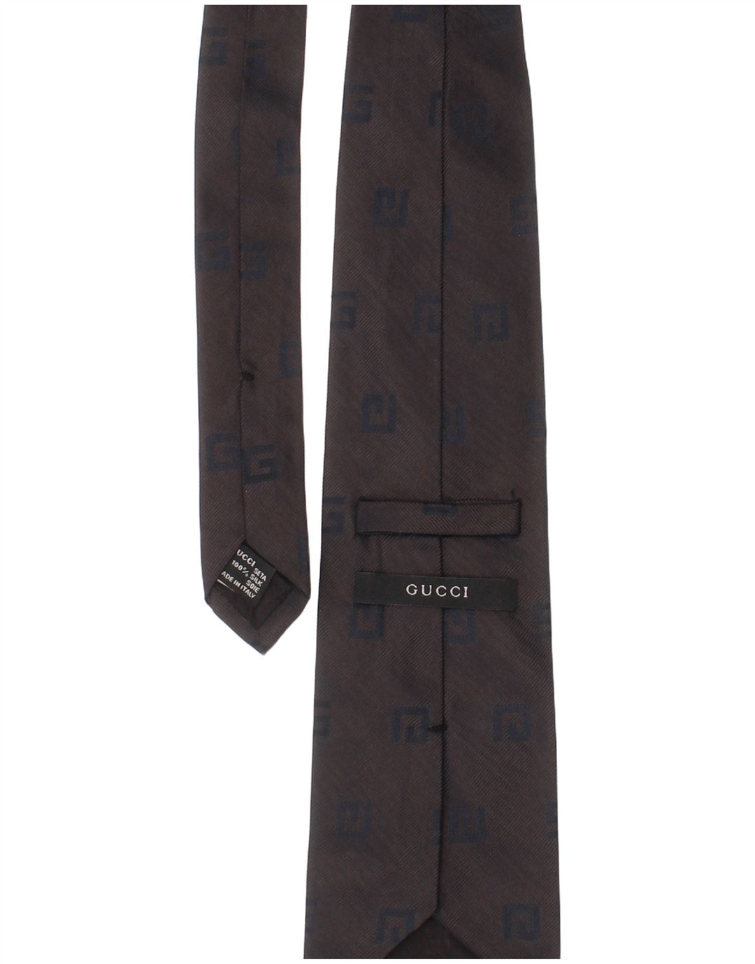 Krawat męski Gucci w jednym rozmiarze, szary, jedwabny klasyczny
