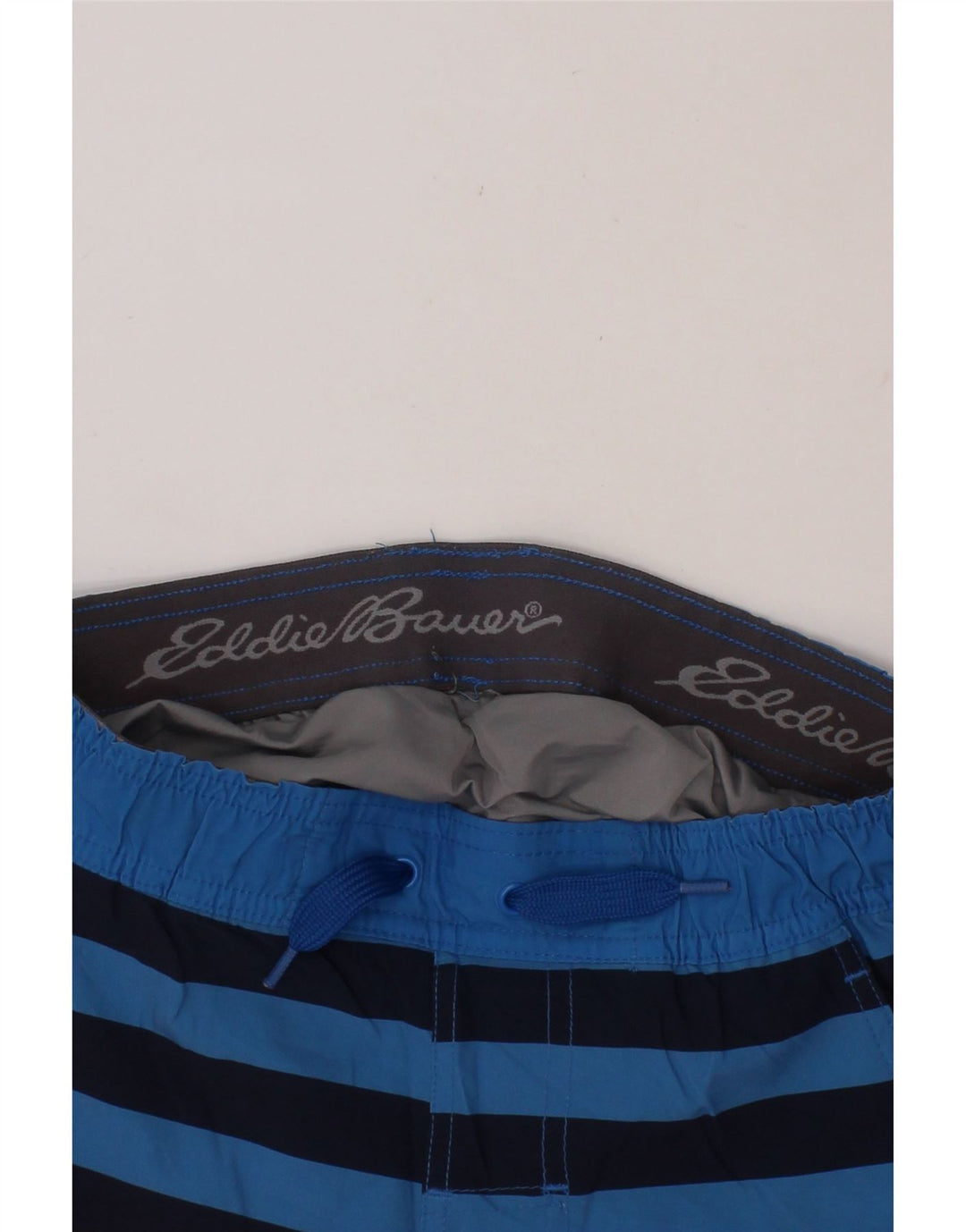 EDDIE BAUER Boys Swimming Shorts 11-12 Years  Blue Striped Polyester Vintage Eddie Bauer and Second-Hand Eddie Bauer from Messina Hembry 