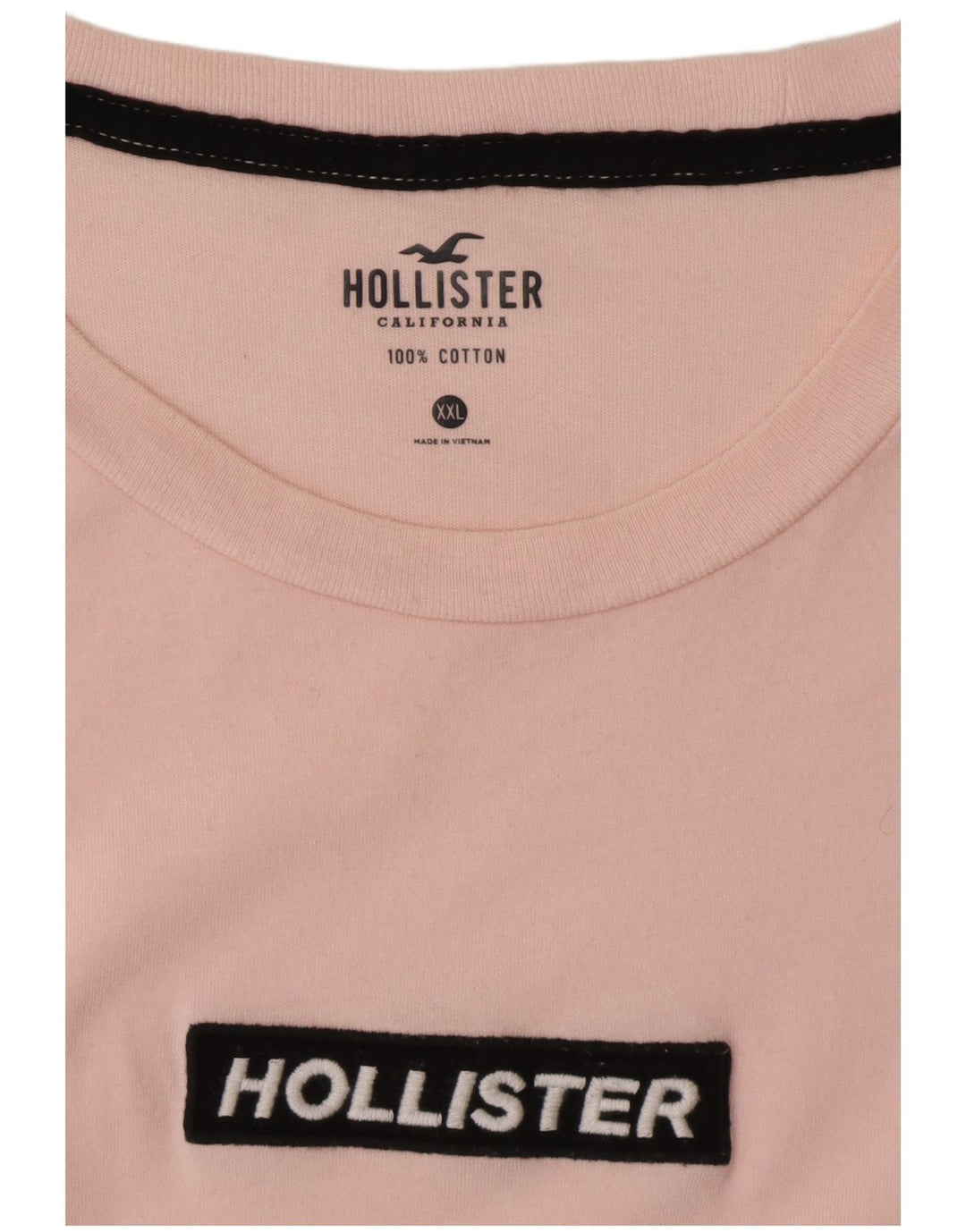 HOLLISTER Męski T-shirt Top 2XL Różowy Bawełniany