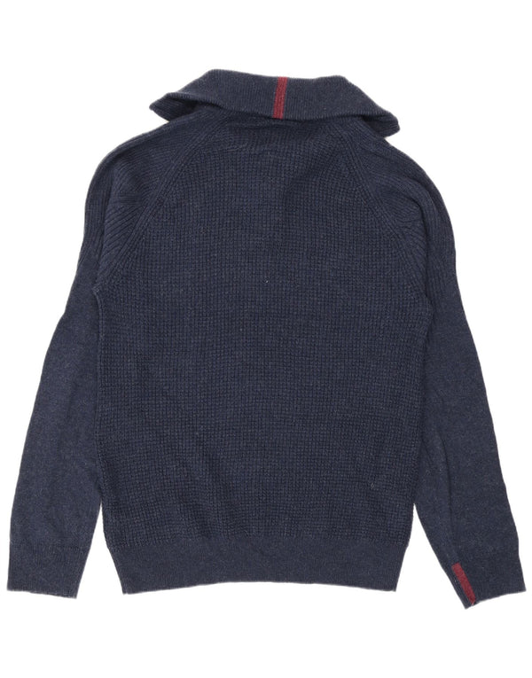 Męski sweter zapinany na zamek White Stuff XL, granatowy, z owczej wełny