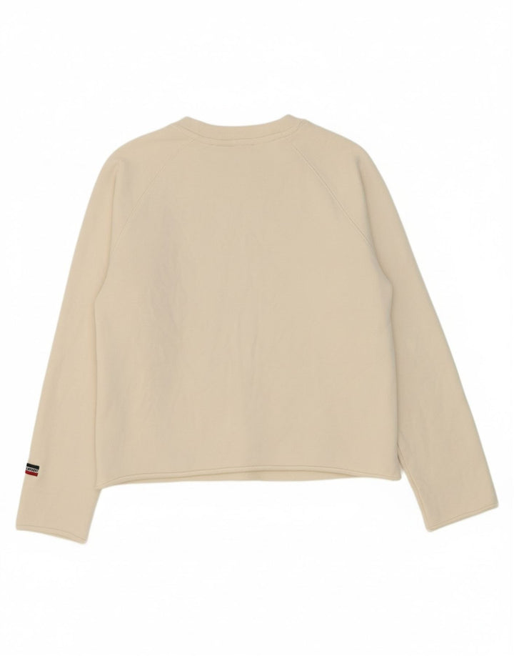 LEVI'S Girls Crop Graphic Sweatshirt Jumper 13-14 Years Medium Off White