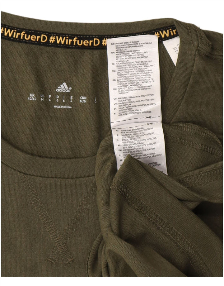 Męska koszulka olimpijska ADIDAS z długim rękawem, UK 40/42, średni khaki, poliester