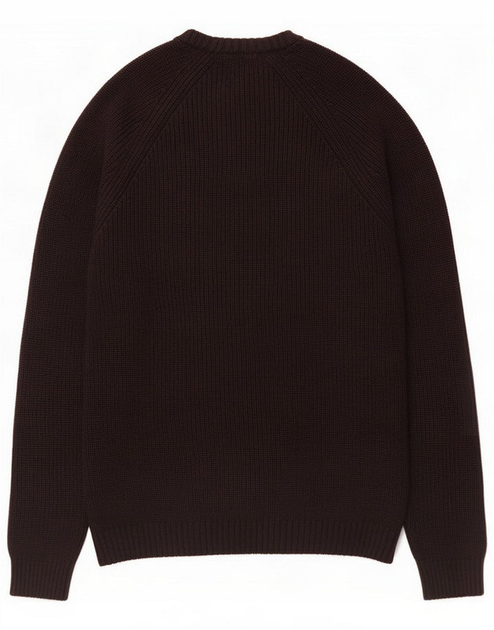 Zara Męski sweter z okrągłym dekoltem, mały, czarny, bawełniany