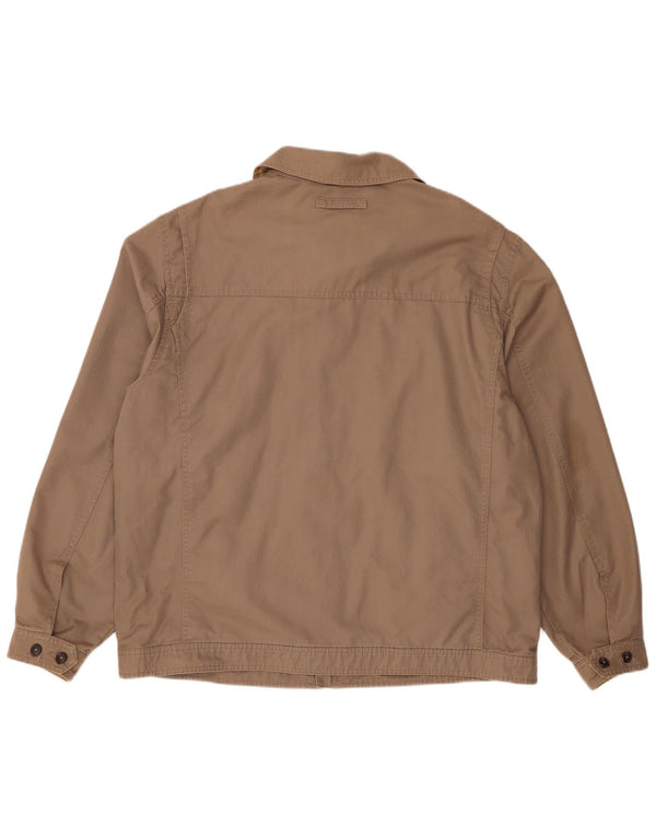 Męska kurtka bomber Marks & Spencer UK 42 XL, beżowa, bawełniana w prążki