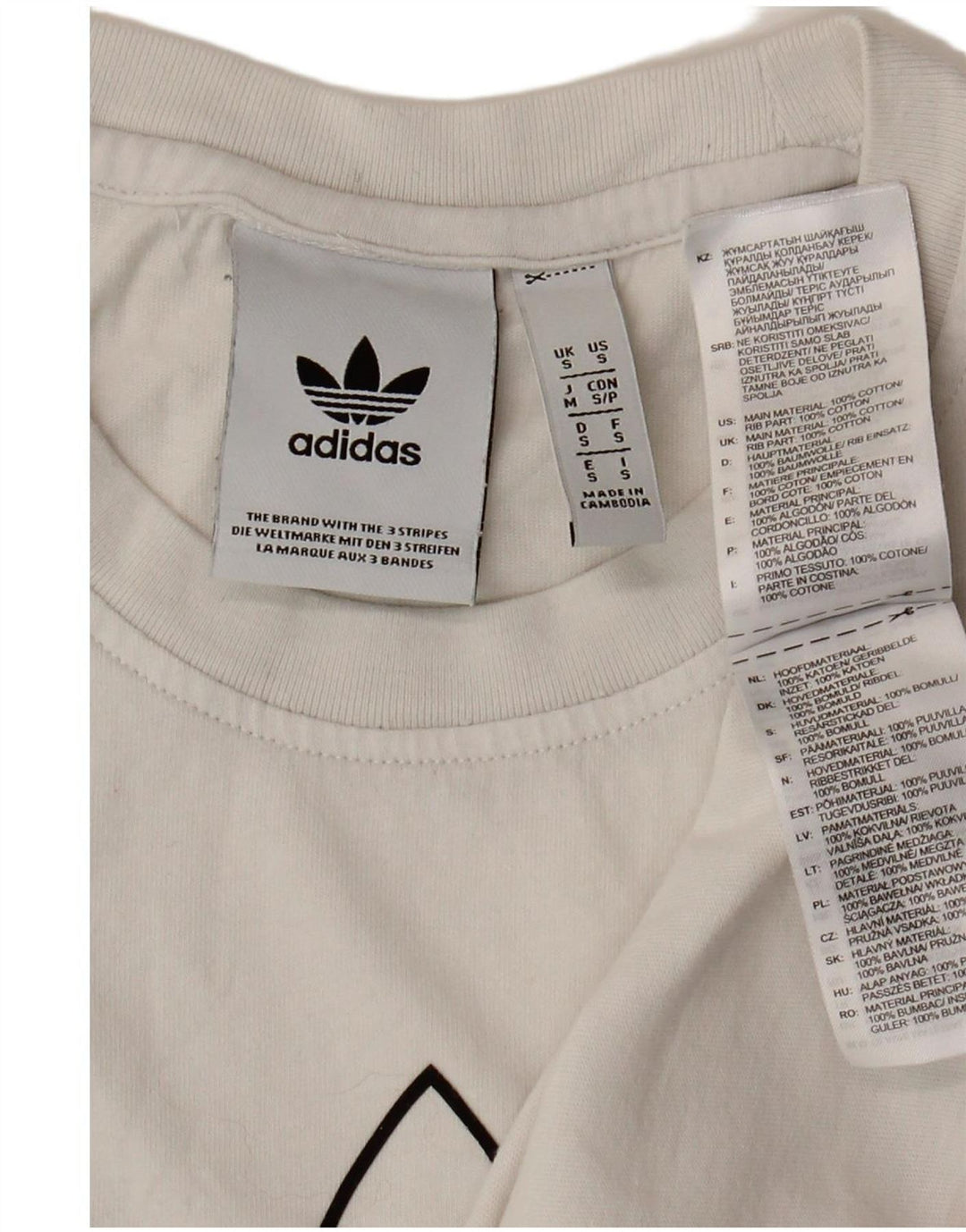 Męska koszulka z grafiką Adidas, mała, biała, bawełniana