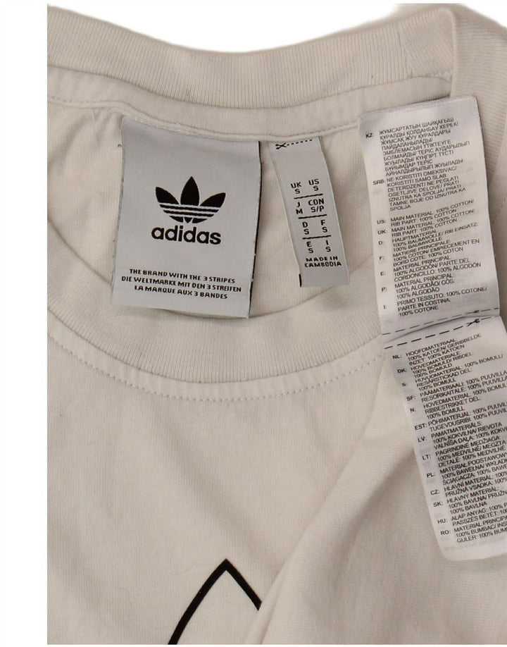 Męska koszulka z grafiką Adidas, mała, biała, bawełniana