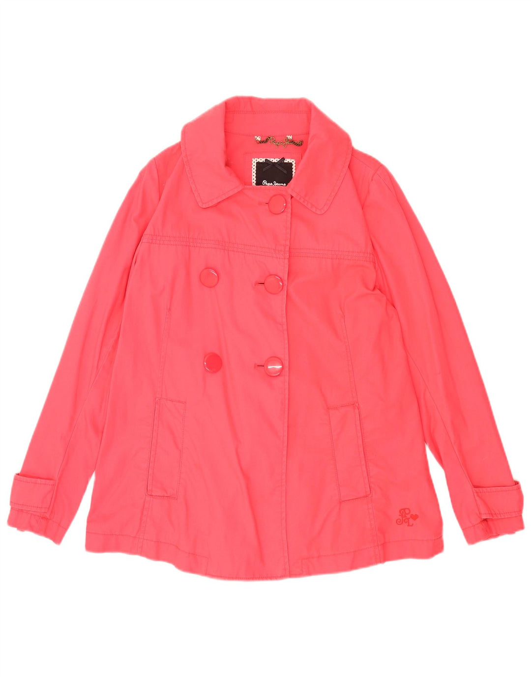 PEPE Jeans Damski płaszcz w groszki UK 10, mały, różowy