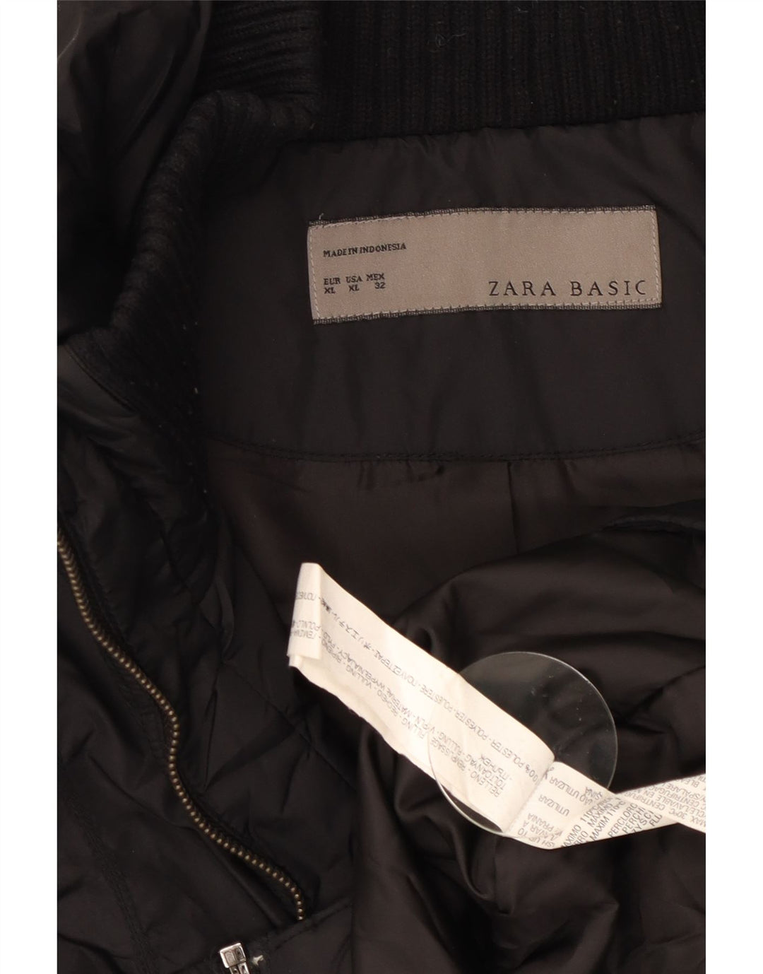Damska pikowana kurtka Zara UK 18 XL, czarny poliester