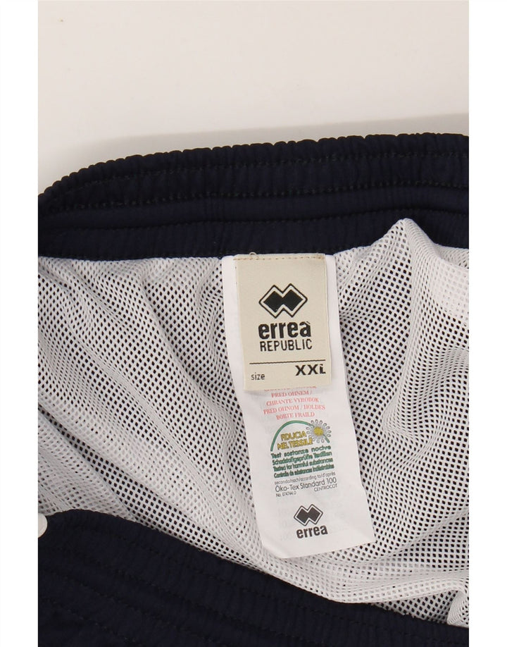 ERREA Mens Graphic Sport Shorts 2XL Navy Blue Colourblock Polyester