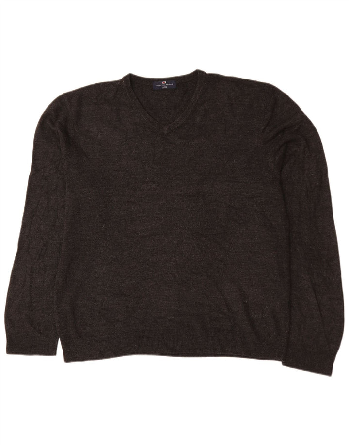 Męski sweter Marks & Spencer Blue Harbor z dekoltem w kształcie litery V, XL, szary, akrylowy