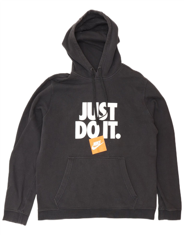 Męski sweter z kapturem Nike z grafiką, duży, czarny, bawełniany