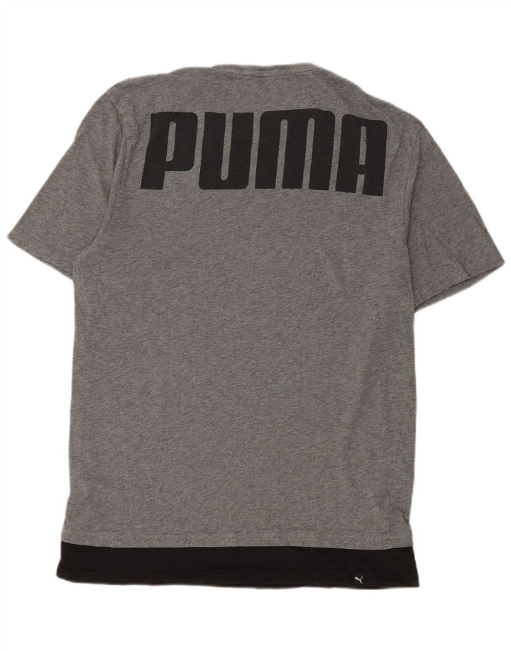 Męska koszulka z grafiką Puma, bawełniana koszulka w kolorze średniej szarości